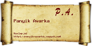 Panyik Avarka névjegykártya